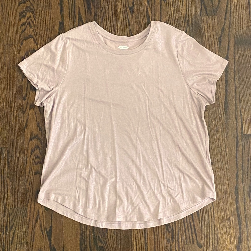 Old Navy Dusty Rose EveryWear Sparkle-knit T-shirt
